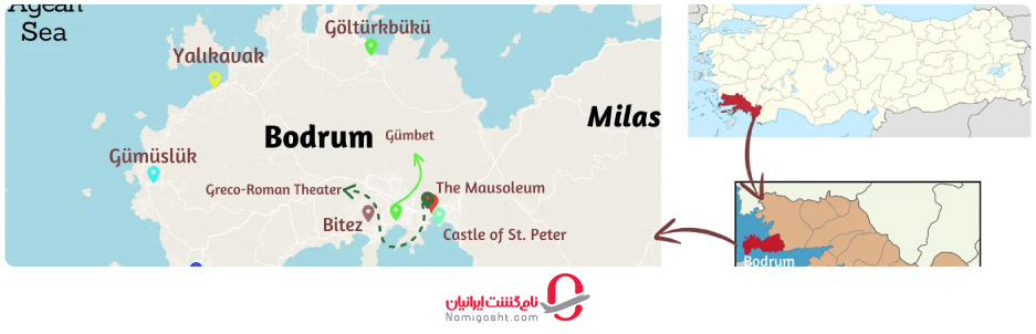 موقعیت جغرافیایی بدروم