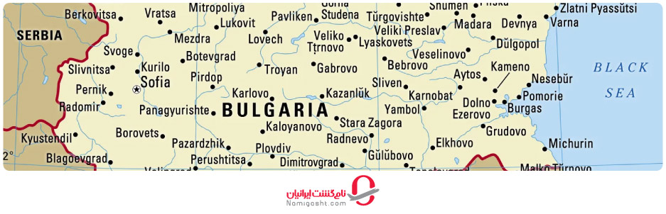 بلغارستان در نقشه جهان