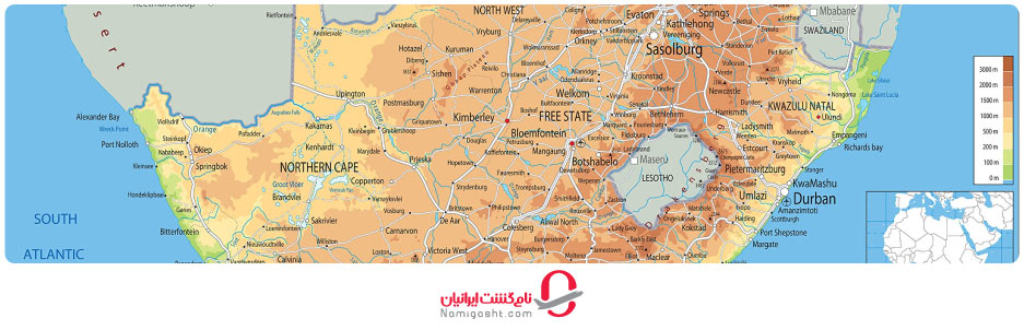 نقشه آفریقای جنوبی